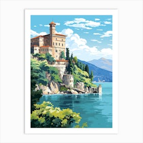 Isola Bella Italy Gardens Illustration 1  Art Print