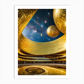 Golden Spheres Art Print