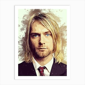 Kurt Cobain Smudge Art Art Print