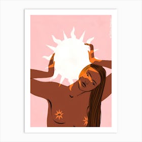 Sun with women Art Print