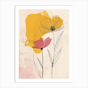 Omaha Flower Market Boho Minimalist Style Art Print