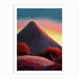 Hawaii Volcanoes National Park United States Of America Pointillism Art Print