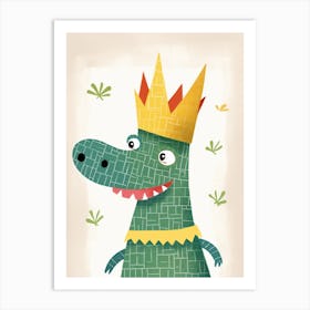 Little Alligator 1 Wearing A Crown Art Print