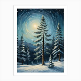 Night In The Forest 1 Art Print