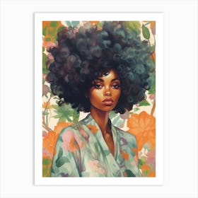 Hair Appreciation Pastel Portrait 2 Art Print