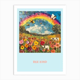 Bee Kind Collage Poster 3 Art Print