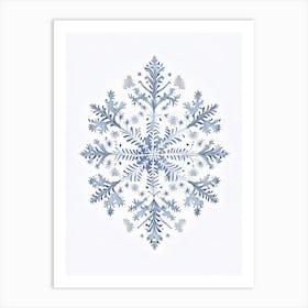 Intricate, Snowflakes, Pencil Illustration 1 Art Print