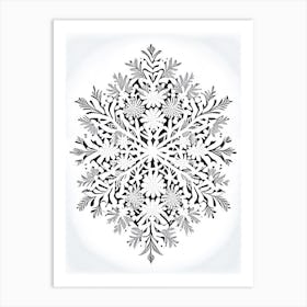 Cold, Snowflakes, William Morris Inspired 1 Art Print