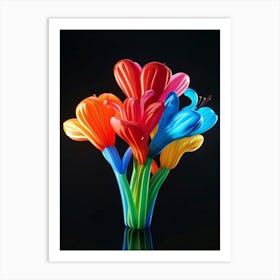 Bright Inflatable Flowers Peacock Flower 3 Art Print