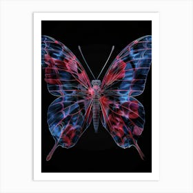 Butterfly In Blue And Red Art Print