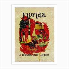 Vintage Travel Poster ― Florida Delta Air Lines Art Print