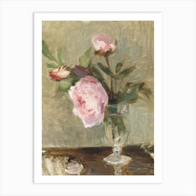 Peonies Vintage Still Life Painting Transitional Style Art Print