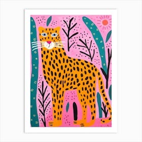 Pink Polka Dot Cheetah 8 Art Print