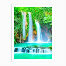 Erawan Falls, Thailand Majestic, Beautiful & Classic (2) Art Print