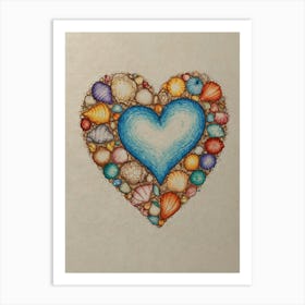 Heart Of Seashells 1 Art Print