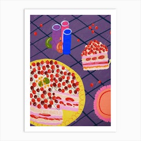 Cake With Cherries Art Print