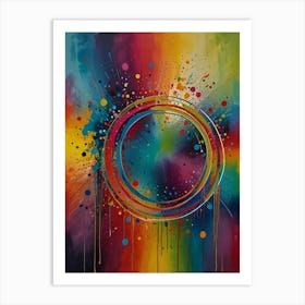 Rainbow Circle Painting Art Print