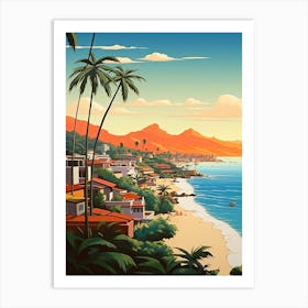 Puerto Vallarta, Mexico, Flat Illustration 2 Art Print