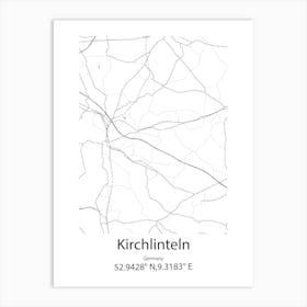 Kirchlinteln,Germany Minimalist Map Art Print