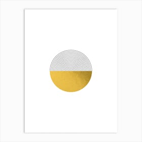 Gold Infinite Circle Abstract Art Print