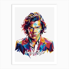 Harry Style 01 Portrait Music Icon Style WPAP Pop Art Art Print