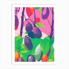 Olive Risograph Retro Poster Fruit Art Print