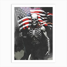 Death Of American Flag Art Print