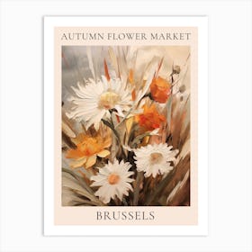 Autumn Flower Market Poster Brussels 3 Art Print