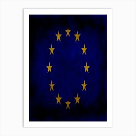 European Union Flag Texture Art Print