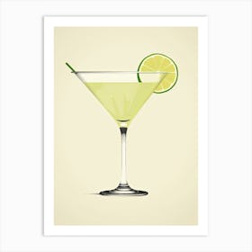 Mid Century Modern Margarita Floral Infusion Cocktail 3 Art Print