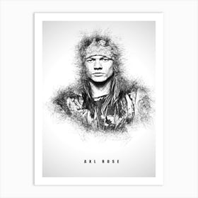 Axl Rose Guitarist Sketch Art Print