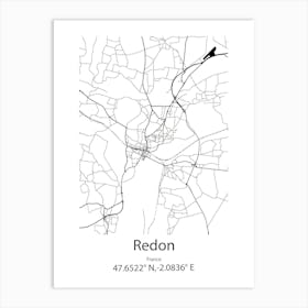 Redon,France Minimalist Map Art Print