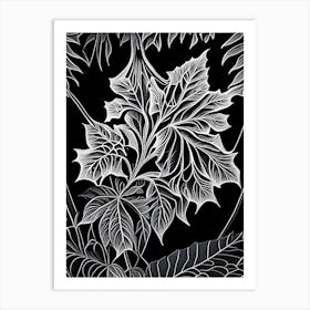 Moonseed Leaf Linocut Art Print