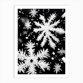 Unique, Snowflakes, Black & White 3 Art Print