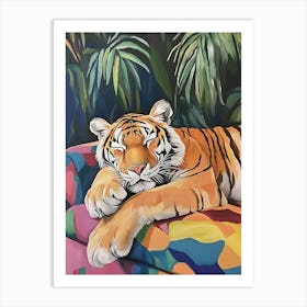 Tiger On Couch 2 Art Print