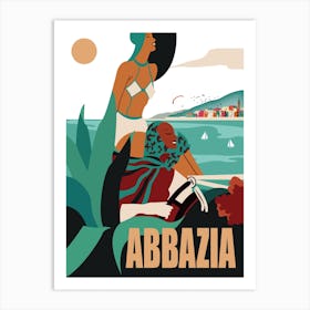 Abbazia, Opatia, Ladies on a Car Ride Art Print