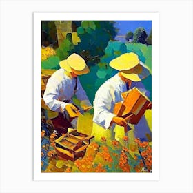 Beekeeper And Beehive 1  Painting Art Print