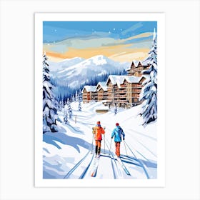 Sun Peaks Resort   British Columbia Canada, Ski Resort Illustration 2 Art Print