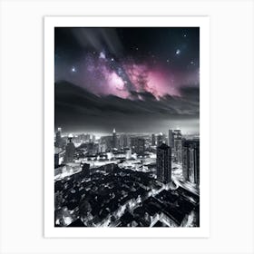 Night Sky Over City 6 Art Print