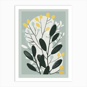 Boxwood Tree Flat Illustration 1 Art Print