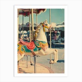 Carousel Horses Retro Photo 2 Art Print