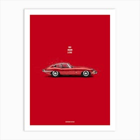 Cars in Colors, Jaguar E-Type Art Print