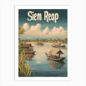 Aihrgdesign A Mid Century Modern Travel Poster For Siem Reap 2 Art Print