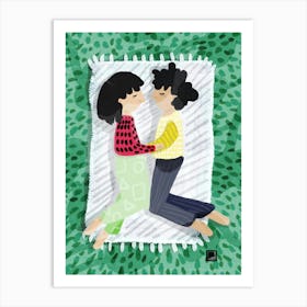 Hugging in the Sun Art Print