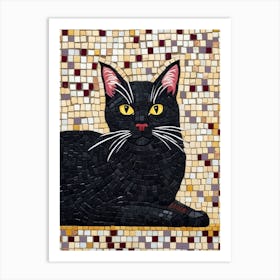 Black Cat Mosaic Art Print