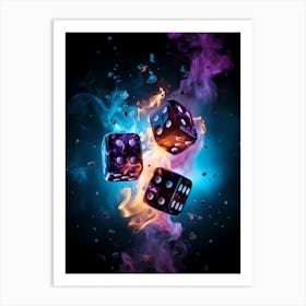 Dices On Fire Stock Photo Art Print