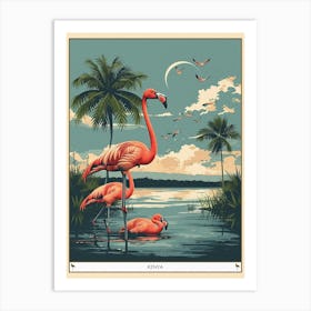 Greater Flamingo Kenya Tropical Illustration 7 Poster Art Print