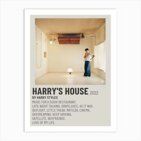 Harry S House 2022 By Harry Styles Poster 1 Art Print