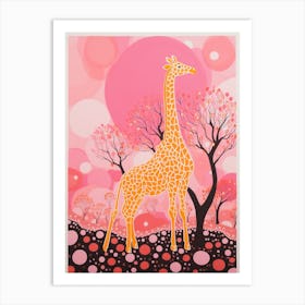 Giraffe With The Acacia Trees 2 Art Print