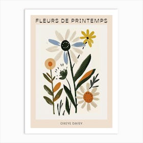 Spring Floral French Poster  Oxeye Daisy 1 Art Print